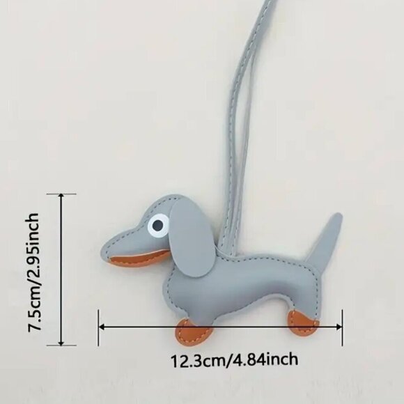 Puffy Large Dachshund Dog Purse and Bag Accessory or Keychain Orange - Picture 10 of 13